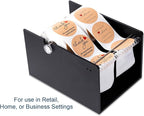 Manual Label Sticker Dispenser for Rolls of Stickers - Adjustable Tabletop Acrylic Holder for Multiple Rolls in Classroom, Business, Home