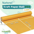PerkHomy 36" x 1,440" (120') Orange Kraft Paper Roll for Craft Bulletin Board Paper Art Table Covering Crafting Gift Wrapping Bouquet Packing Parcel 80GSM 55LB (Orange, 36" x 120')