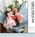 FWSA WRAPS Blue Flower Wrapping Paper Roll Korean Floral Bouquet Packing Supplies Waterproof Fresh Flowers Gift Packaging Marterials (COLOR 9)