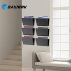 Clear Acrylic Single Pocket, Plastic Hanging Wall Mount File Holder for Office Home (Black, 4 Pack)