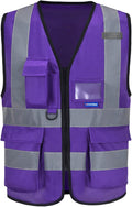 A-SAFETY Purple safety vest for women with pocket