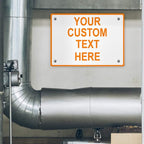 Aluminum Weatherproof Metal Sign Multiple Sizes Custom Personalized Text Here White Orange Warning Horizontal Street Signs 24x18Inches