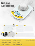 CGOLDENWALL Precision Lab Scale 1000gX0.01g Analytical Electronic Balance Digital Laboratory Scale Precision Jewelry Scales Kitchen Precision Weighing Electronic Scales Calibrated 110V (1000g, 0.01g)