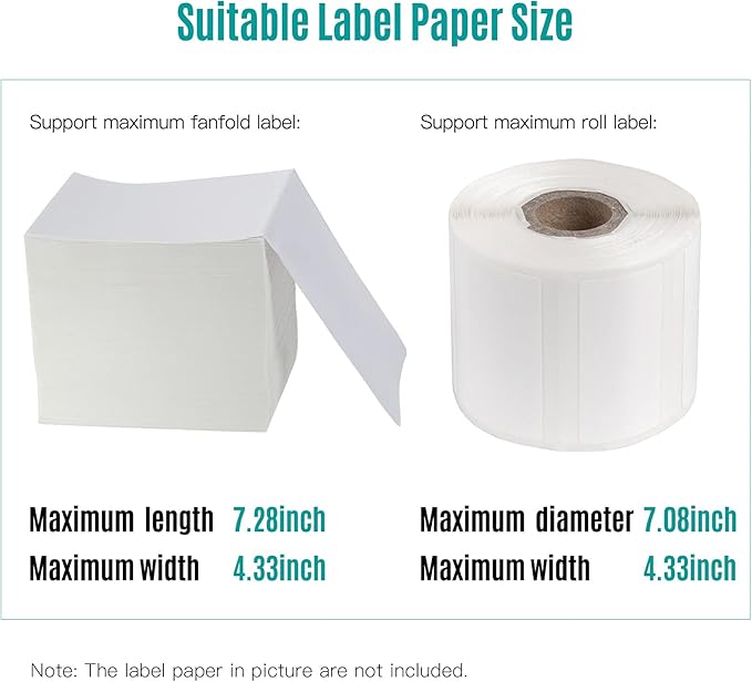Eujgoov 2 in 1 Label Holder, 20 x 15.6 x 13.4cm Plastic Desktop Label Printers Shipping Thermal Labels