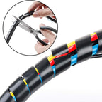 50Ft XHF 1/4" Spiral Cable Wrap 6mm(Wrapping Range:4mm-50mm) Spiral Wire Wrap Cord for Computer Electrical Wire Organizer Sleeve Hose RoHS Black
