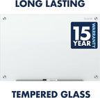 Quartet Whiteboard, Glass Dry Erase Board, Non-Magnetic, 48"W x 36"H, Infinity Frameless Mounting, White Surface, Accessory Tray, and 1 Dry Erase Marker (G4836NMW)
