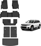 AIPOIL®TPE Floor mats Custom for 2021-2025 Grand Cherokee L(for 7 Seats) | All-Weather | Easy to Clean | All-Round Protection丨Full Set Automobile mats Accessories.