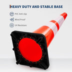 Traffic Cones 28", PeakPursuit 6 PCS Safety Cones, PVC Orange Safety Road Parking Cones with 2 Reflective Collars,Hazard Construction Cones for Home Traffic Parking