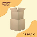The Boxery Moving Boxes 15-Pack Larger | 20x20x20 inch Brown/Kraft Corrugated Cardboard Packing, Moving & Storage for Business/Home – Durable - Eco-Friendly, Recyclable - Made in the USA