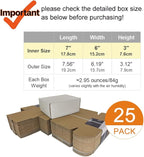 7x6x3'' Corrugated Mailers, 25 Pack, Cardboard Shipping Boxes, White (CM763-25)