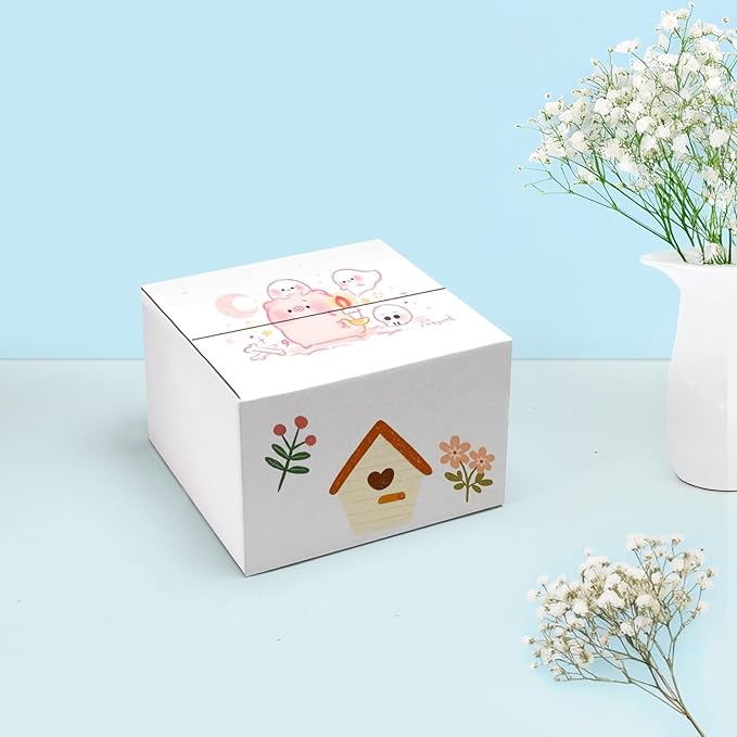 25 Packs Small Shipping Boxes 6x6x4 Inches, White Corrugated Cardboard Box for Shipping, Packing, Business, DIY
