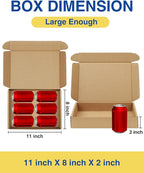 Shipping-Boxes-11x8x2 Inches: 25 Pack-Cardboard-Boxes-for-Packaging, Brown-Shipping-Boxes-for-Packing-Small-Business, Corrugated Box Mailers for Book Shoes Gift Mailing