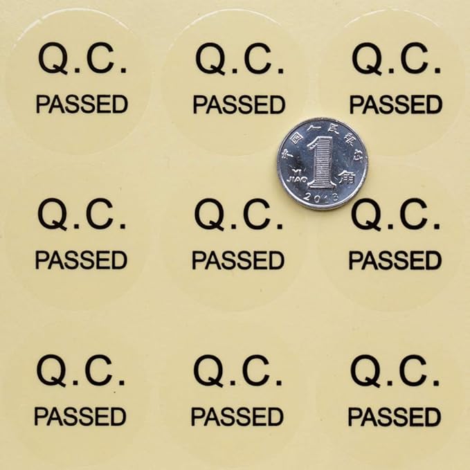 QC Passed Label Sticker Clear PVC Material Diameter 3CM Large Size QC Adhesive Sticker (1000)