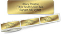 Personalized Return Address Labels, Roll of 500 Gold Foil Self-Adhesive Labels Without Dispenser, Customize with Name & Shipping Address, Colorful Images