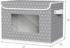 Univivi Fabric Foldable Storage Boxes [4-Pack] Large Collapsible Stackable Storage Bins with Lids, Closet Organizers and Storage Cube Basket for Home, Office, Bedroom (Gray Star, 17”x 12” x 12”)