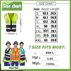 YOWESHOP High Reflective Visibility Safety Vest Custom Your Logo Safety Workwear with Reflective Strips and Front Zipper