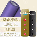 PerkHomy 17.8" x 1,440" (120') Purple Kraft Paper Roll for Craft Bulletin Board Paper Art Table Covering Crafting Gift Wrapping Bouquet Packing Parcel 80GSM 55LB (Purple, 17.8" x 120')
