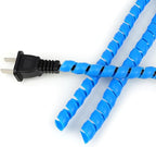 Spiral Cable Wrap, 16.4ft, 33ft Wire Protection Sleeve Cover Cable Organizer Pipe Flexible Spiral Wrap Winding Tube Prevent Cat from Chewing Cables (Blue, 10mm (3/8")-33ft)