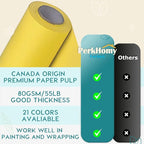 PerkHomy 36" x 1,440" (120') Lemon Yellow Kraft Paper Roll for Craft Bulletin Board Paper Art Table Covering Crafting Gift Wrapping Bouquet Packing Parcel 80GSM 55LB (Lemon Yellow, 36" x 120')