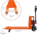 Tory Carrier Classic Electric Power Lithium Battery Pallet Truck/Jack 3300lb Capacity 48" x27" Fork Length Used in Indoor Storage and Handling-Orange Style 2PC