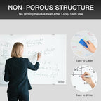 Wall-Mounted Magnetic Tempered Glass White Board Frameless Dry Erase Board Wall Mounted Ideal for Office Classroom School Kitchen and Home，Durable Whiteboard Frameless (36''x24'')