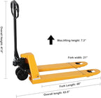 Apollo Pallet Jack Manual Pallet Truck Standard Duty Hand Trucks 5500 Lb. Capacity 21 x 48 Forks Material Handling Tools