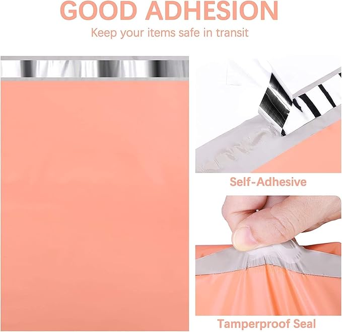 Metronic Poly Mailers 10x13 1200 Pack, Self Seal Small Shipping Bags for Clothing, Waterproof Shipping Envelopes for Small Businesses, Flexible Mailers Poly Bags Plastic Bags Packages Bags Peach Pink