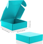 15 Pcs Teal Cardboard Boxes Shipping Boxes, Recyclable Colored Corrugated Cardboard Box Small Mailing Storage Gift Boxes for Shipping, Mailing, Gifts Packaging, 6x6x2" (Teal)
