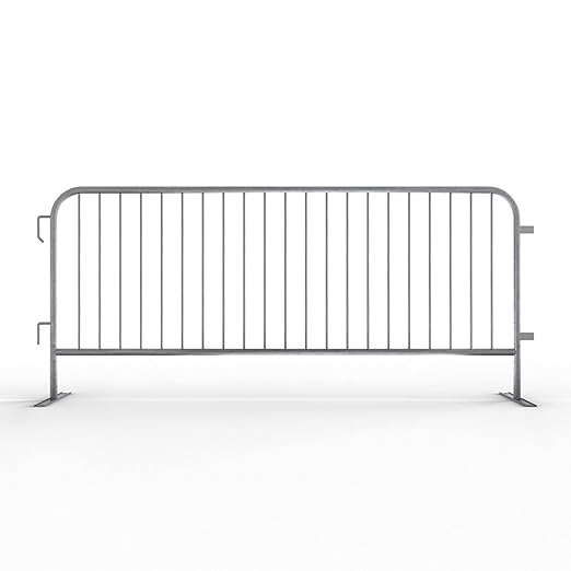 Angry Bull Barricades Metal Interlocking Steel Barricade (8.5 Ft. Hot-Dipped, Lightweight, Flat Feet, Galvanized Steel, Set of 20)