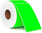 PARLAIM 3 X 5 Inch Rectangle Adhesive Color Coding Stickers,Square Inventory Label Stickers -500Per Dispenser Box (Fluorescent Green)