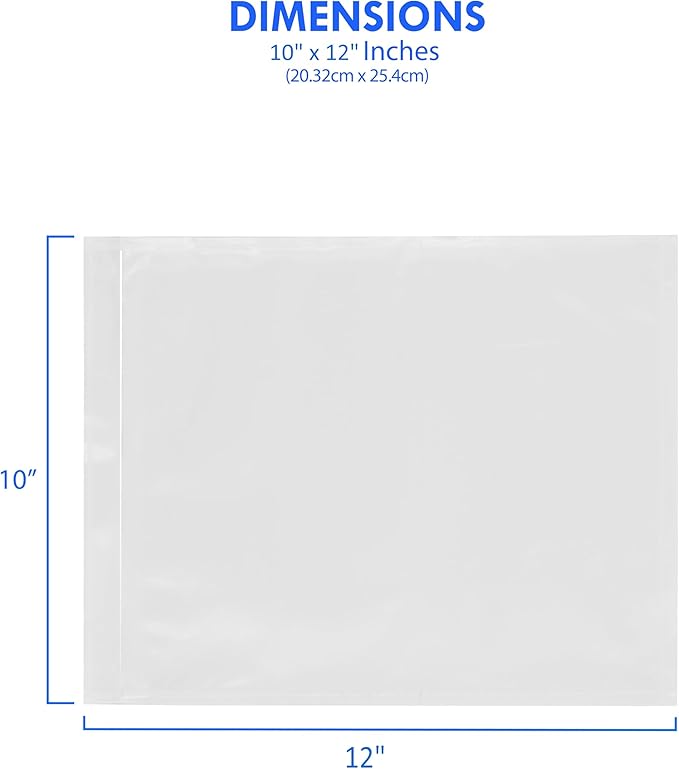2000 Count 10" x 12" Shipping Label Envelopes, Clear Packing List Pouches with Self-Adhesive Back, Top Loading for Shipping Labels Sleeves, for Packing Slips, Labels Invoices & Paperwork. GPI