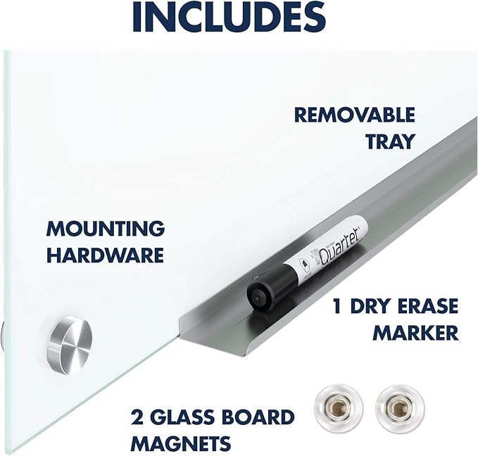 Quartet Dry Erase Board, Magnetic Whiteboard 8' x 4', Glass Board for Wall, Infinity, Brilliance White (G29648W)
