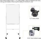H-Qprobd 24"x36" Dry Erase Board with Stand - Adjustable Height Double Side Mobile Magnetic Rolling Whiteboard on Wheels for Home, Office & School