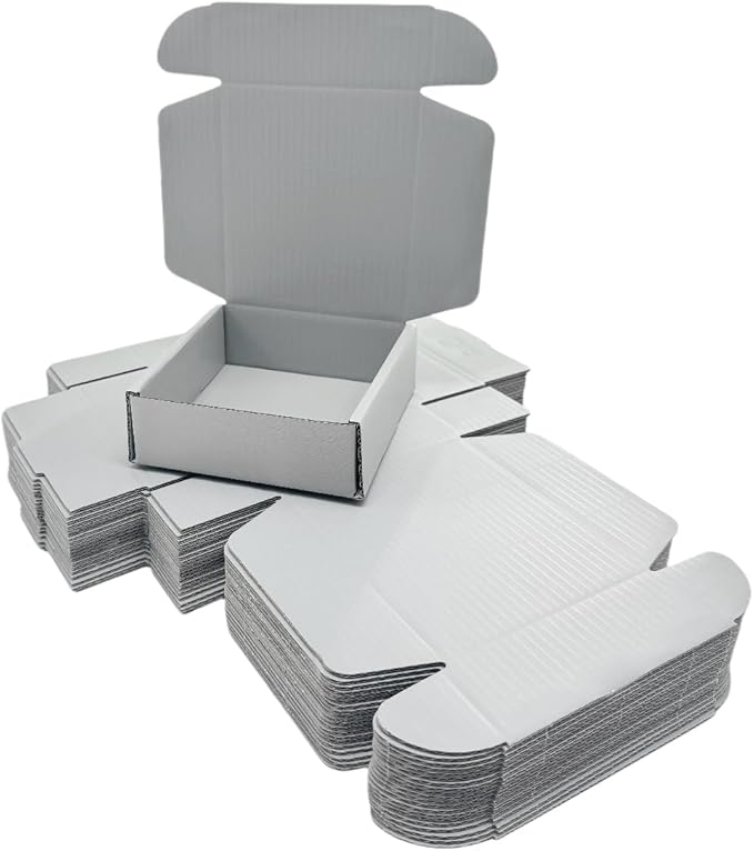 15 Pcs 4.7 x 4.7 x 1.6 Inches Mini Size Corrugated Cardboard Gift Boxes Recyclable Shipping Boxes for Packing Jewelry Ornament Gift Craft Packaging Supplier (Gray, 4.7 x 4.7 x 1.6")