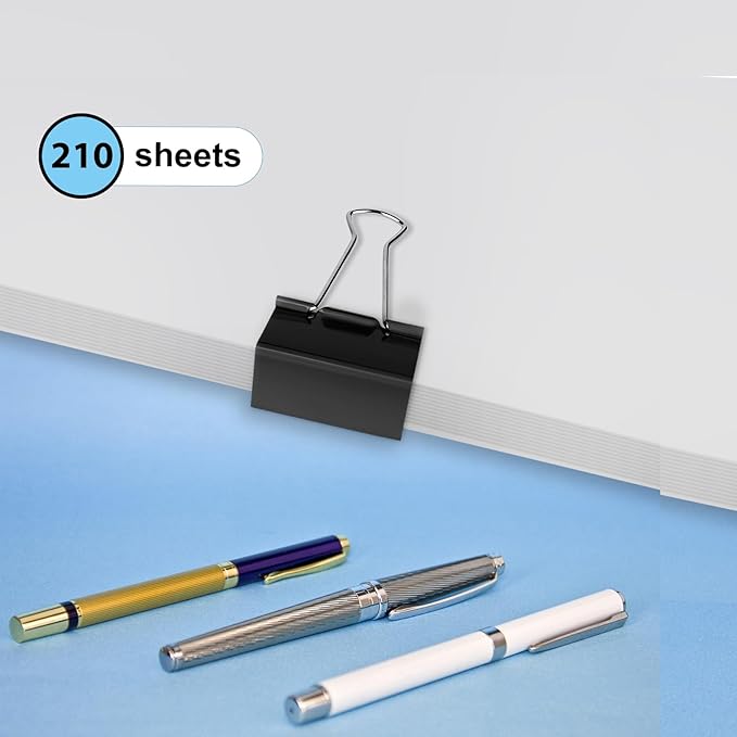 Ufmarine Extra Large Binder Clips 2 inch, (72 Pcs) Big Paper Clips for Office