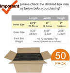 50 Pack 9x6x2'' Small Shipping Boxes, Corrugated Cardboard Mailers for Business, Black (CM962B)