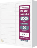 NextDayLabels – 4” x 1" Rectangular Sticker Labels for Printer - White Laser/Inkjet Printer Labels Return Address Labels Shipping Label Stickers (250 Sheets, 20 Per Sheet, 50000 Labels)
