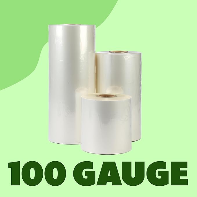 The Boxery Shrink Wrap Film 16" x 31500” (2625’) Heat Wrap POF Centerfold - Polyolefin 100 Gauge - Industrial Grade Heat Shrinkable Film for Packaging - Small Business, Toys, Books, and Much More.