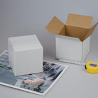 4x4x4 Inches Shipping Boxes Set of 40, White Corrugated Cardboard Box Literature Mailer for Packing Small Business