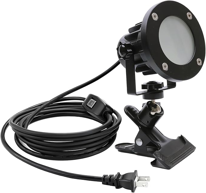 Clip Floodlight 15W LED Work Light IP65 Waterproof 150W Equivalent 11.5ft 3.5m Cord with Plug Lights for Workshop Garage, Construction Site Applicable to Various environments (15W Daylight White)