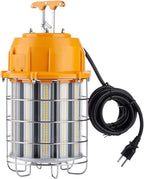 LED Temporary Work Light 150W, 5000K 18,000lm Outdoor Construction Lights Job Site Lighting 15ft Cord IP65 Dust Waterproof Hanging Lighting
