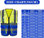 A-SAFETY yellow blue work vest side pocket