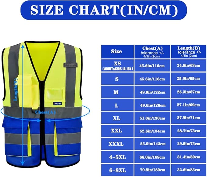safety vest yellow and blue