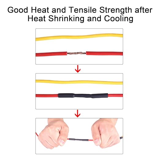 XHF Black&Red 5/8 Inch 8Ft 3:1 Waterproof Heat Shrink Tubing Roll Marine Grade Adhesive Lined Heat Shrink Tube, Insulation Sealing Oil-Proof Wear-Resistant