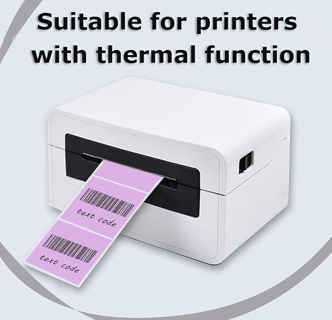 3" x 2" Thermal Labels Stickers Purple, Square Thermal Shipping Stickers, Multipurpose Inventory Self-Adhesive Direct Thermal Label for Small Business (500 Labels/Roll)