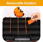 2 Pack Small Parts Organizer, 34-Compartments Hardware Organizer Box, Double Side Storage Case Tools Box with Removable Dividers for Screws, Bolts, Nails, Beads, Jewelry & More