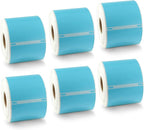 BETCKEY Colored Labels Compatible with Dymo 30857 (2-1/4" x 4") Visitor Name Tag Badge Labels, Compatible for Dymo LabelWriter Thermal 450, 4XL & Zebra Printers [6 Rolls, Light Blue]