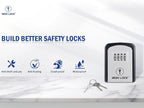 Iron Lock® Wall Mount Key Lock Box – Waterproof Heavy Duty Metal Lock Box for Keys with 4-Digit Combination & Resettable Code – Outdoor/Indoor Key Safe for Home, Office & Airbnb (Grey, Small)
