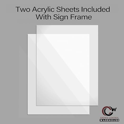 Floor Standing Sign Frame with Steel Low Profile Base, 7 inches by 11 inches Vertical Sign Frame, Black Post