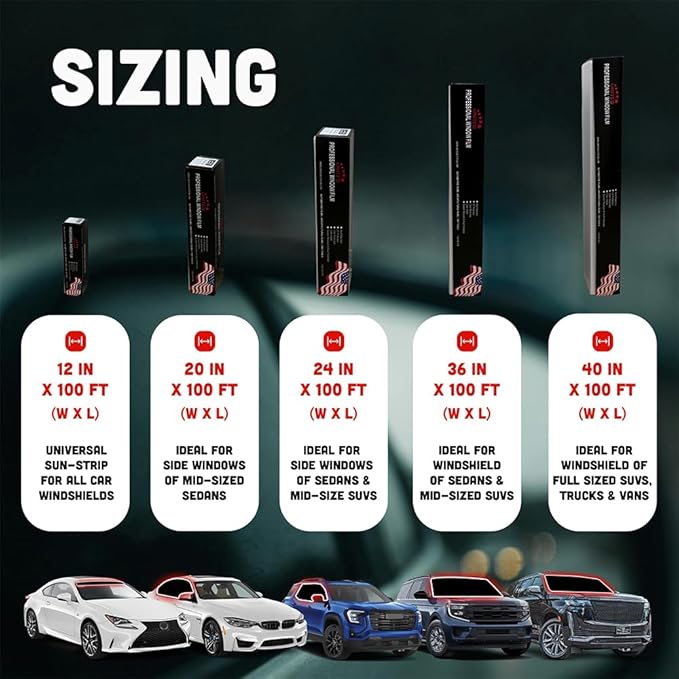 United Centurion Window Tint 3% VLT 36"Inx100'Ft 2Ply Nano Carbon - PET Laminated Adhesive Film - Privacy Window Tint for Cars, Home, Blocks UV/IR Rays, Reduce Heat & Glare - Lifetime Color Stability